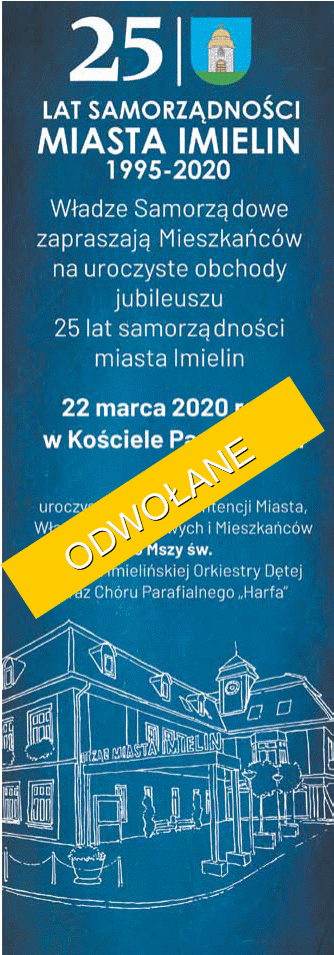 Zaproszenie na uroczystą mszę świętą z napisem odwołane