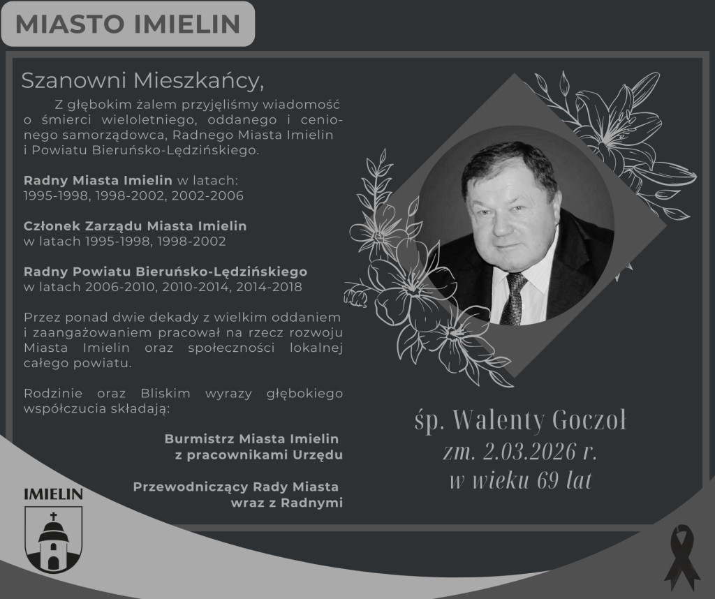 Nekrolog śp. Walentego Goczoła